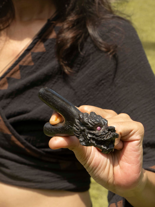 Petrified Wood  Dragon  Self-Applicator Pipe