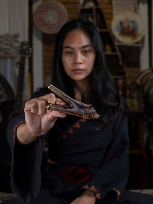 Rosewood Bear ceremonial pipe
