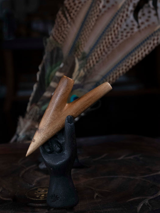Teakwood Ceremonial Pipe Set