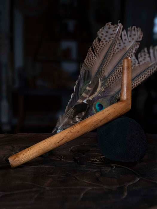 Teakwood Ceremonial Pipe Set