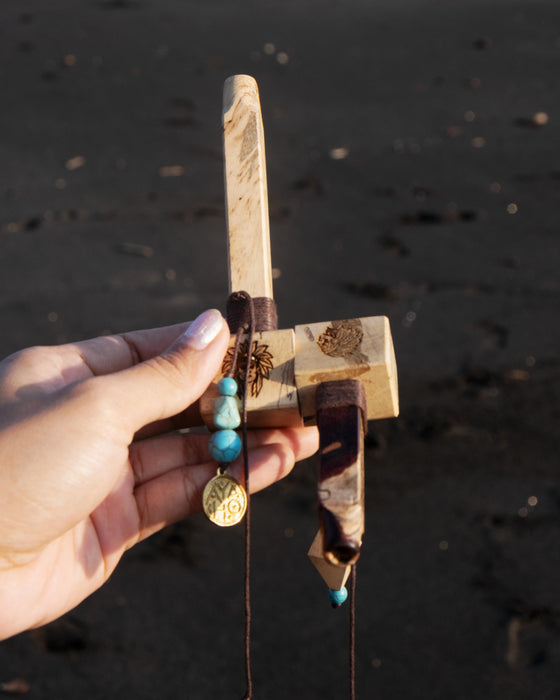 Handcrafted Wooden Pipe Transformer for Ritual Practice