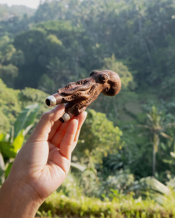 Octopus Totem Applicator – Handcrafted Rosewood Ritual Tool