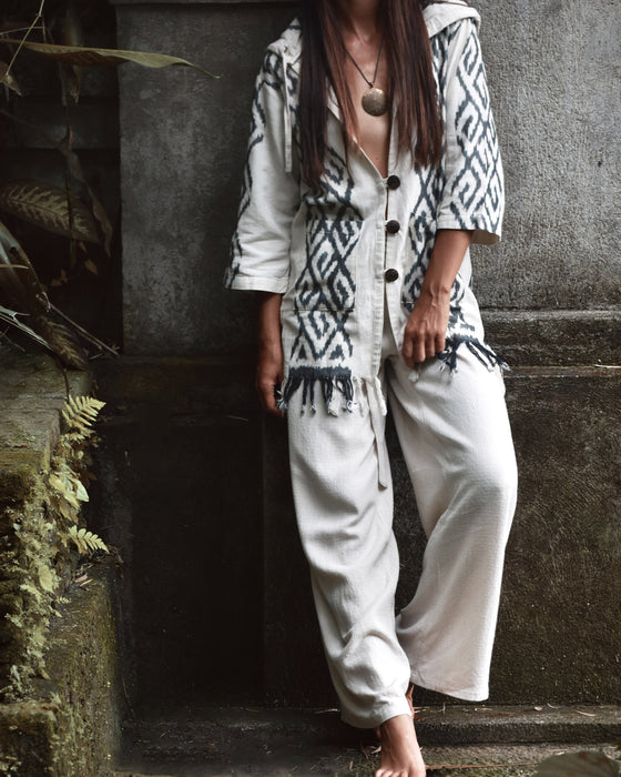 Boho Cotton Wide-Leg Pants