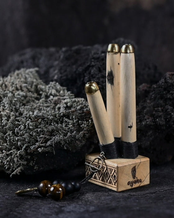 “Double Shot” Tamarind Wood Self-Applicator Pipe