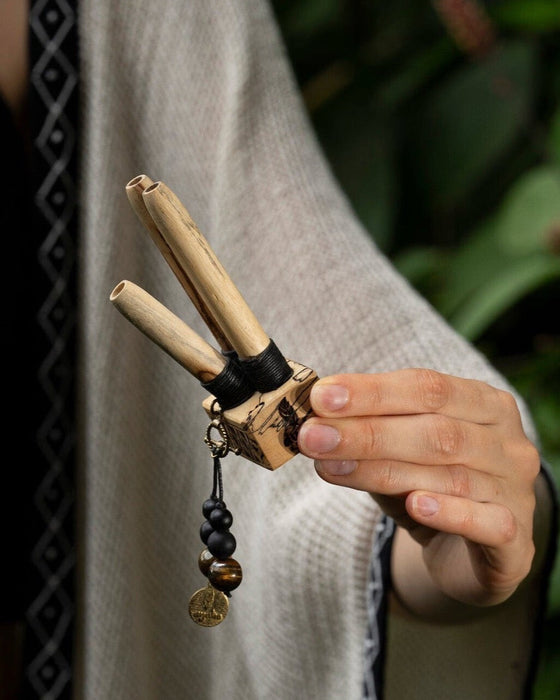 “Double Shot” Tamarind Wood Self-Applicator Pipe