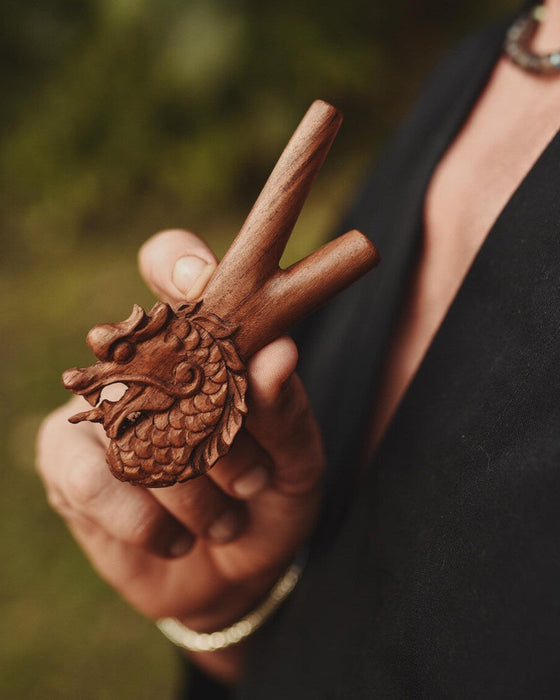 Handcrafted Ethnic Dragon Wooden Pipe