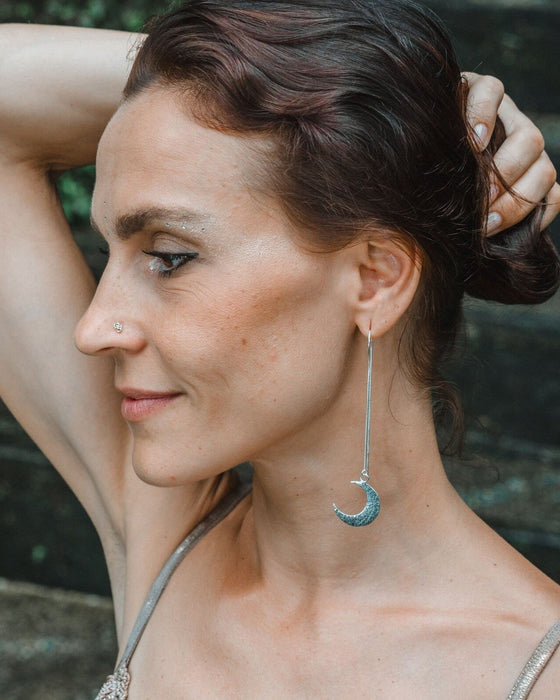 "Sun and Moon" Silver Earrings