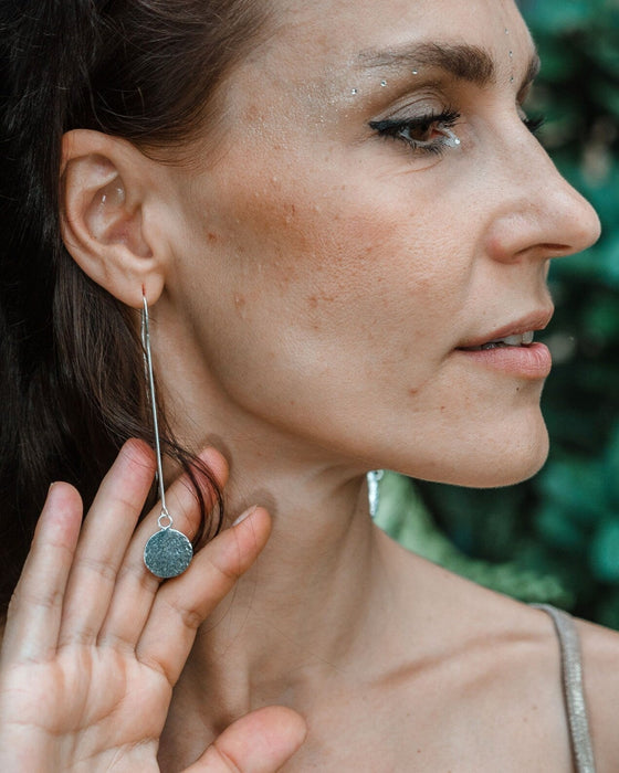 "Sun and Moon" Silver Earrings