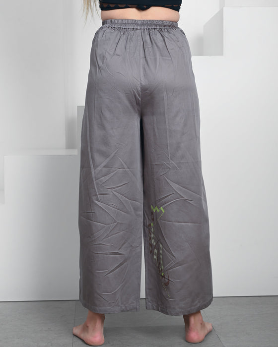 Elegant grey Thai pants with a silky cotton weave, designed for breathability and handmade with precision