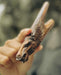 Handcrafted Rosewood Kuripe Pipe with Horse Totem – Shamanic Tool for Sacred Rituals