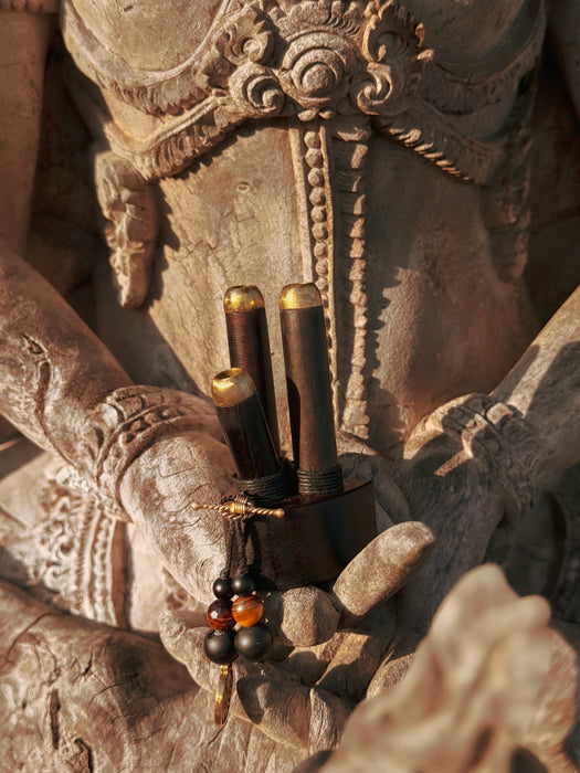 Double Pipe Ethnic Wooden Ritual Accessory