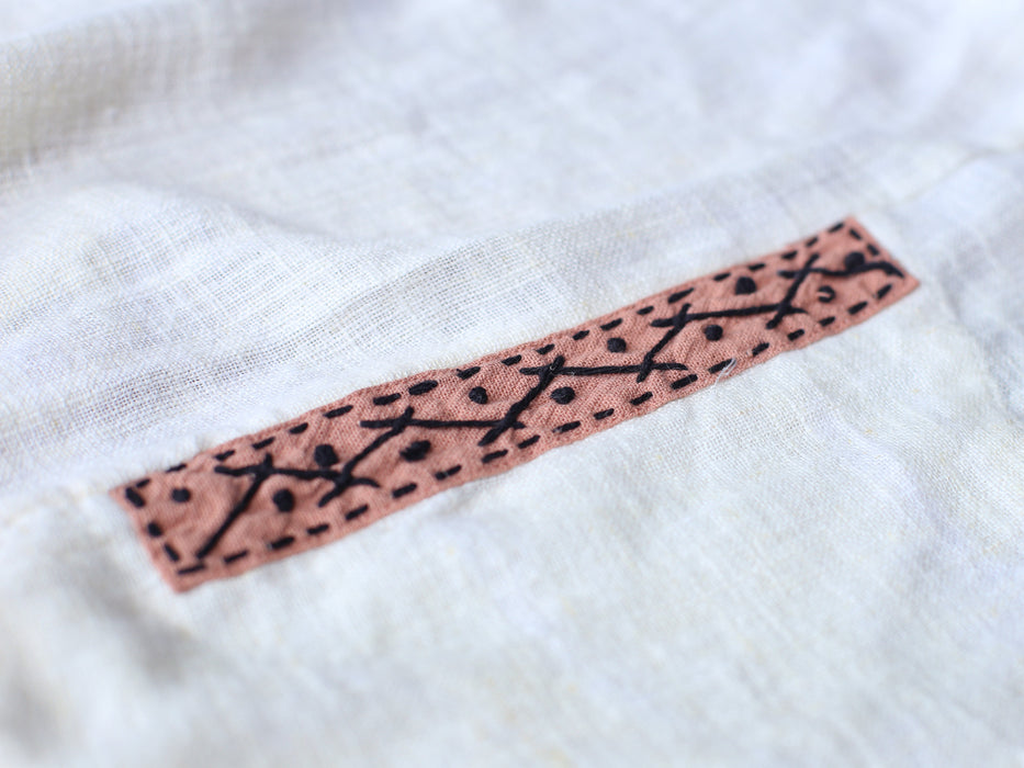Linen Poncho Pink & Black