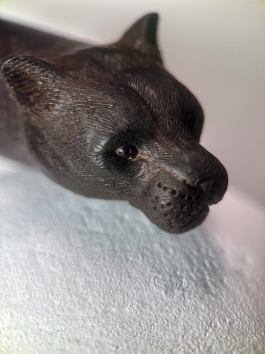 Handcrafted Ethnic Wooden Pipe Black Panther