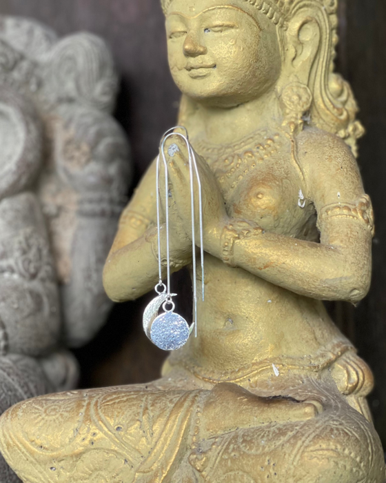 "Sun and Moon" Silver Earrings