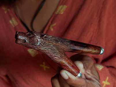 Kindest Wolf Ceremonial Pipe – Hand-Carved  Self-Applicator