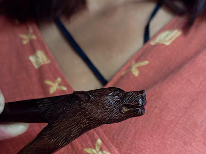 Kindest Wolf Ceremonial Pipe – Hand-Carved  Self-Applicator