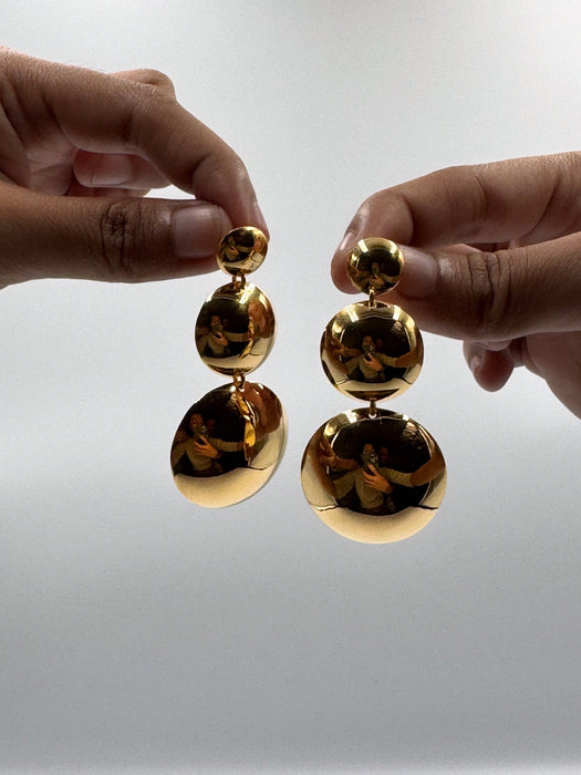 Gold Plated Earring-Stud Mirror
