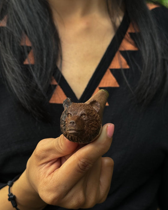 Rosewood Bear ceremonial pipe