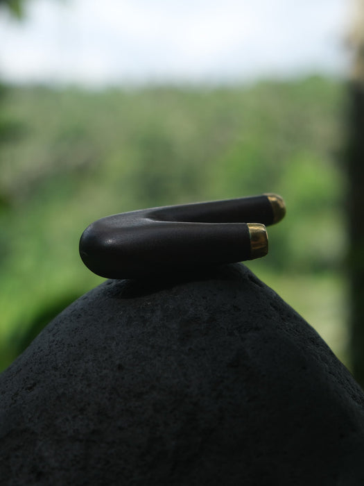 Rosewood Ceremonial Pipe with Bronze Cup