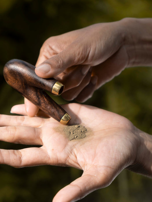 Rosewood Ceremonial Pipe with Bronze Cup
