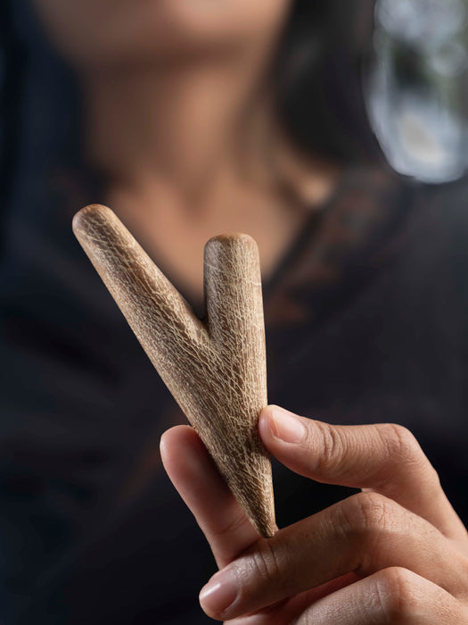 Teak wood Self-Applicator Pipe Set for Ritual Practice