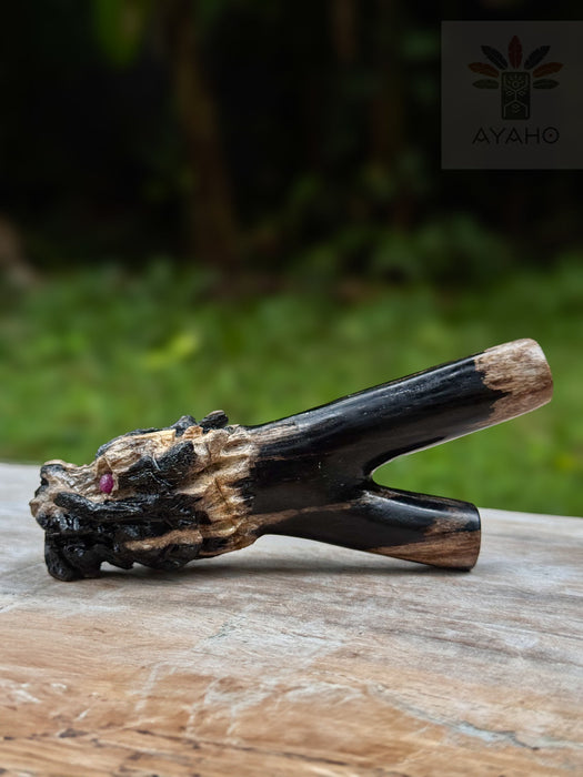 Petrified Wood  Dragon  Self-Applicator Pipe