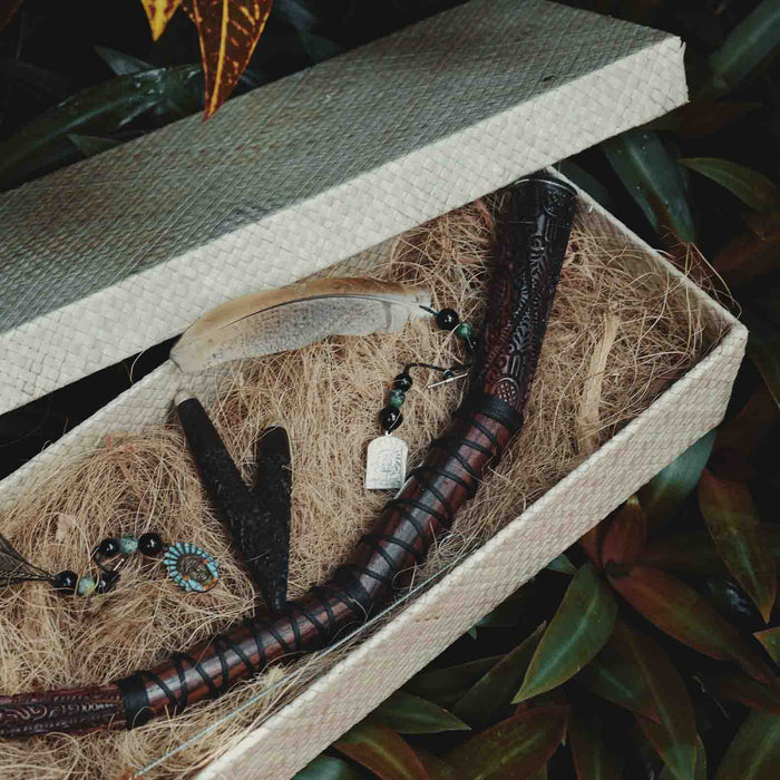 Balinese Carved Rosewood Shamanic Ritual Pipe