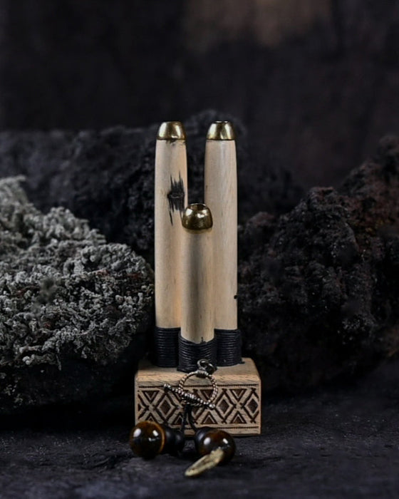 “Double Shot” Tamarind Wood Self-Applicator Pipe