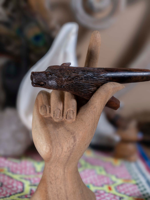 Kindest Wolf Ceremonial Pipe – Hand-Carved  Self-Applicator
