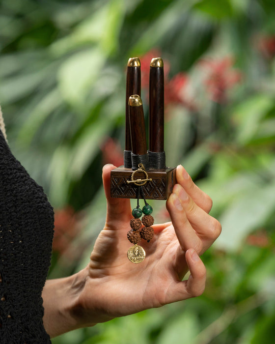 Self-Applicator Pipe – Silver Embellished Ritual Tool