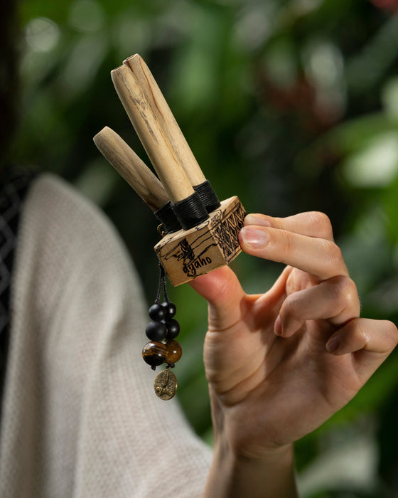 “Double Shot” Tamarind Wood Self-Applicator Pipe
