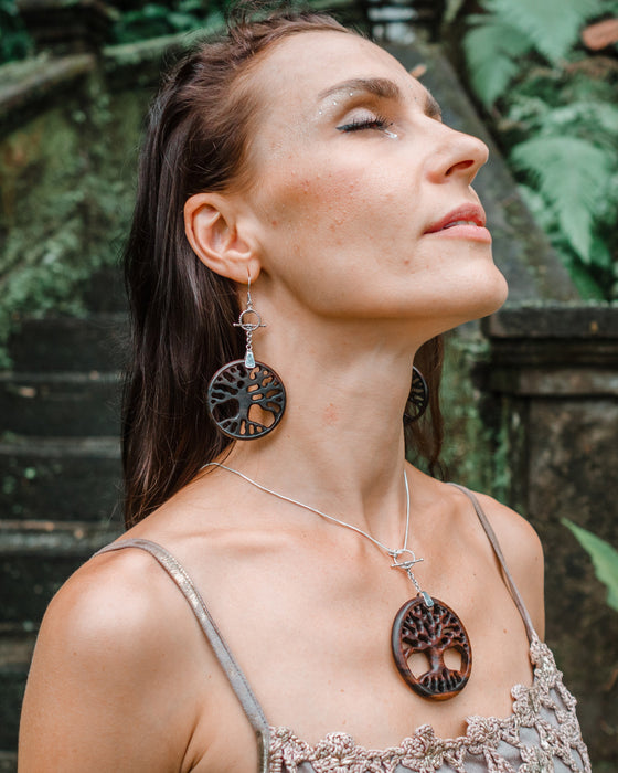 "Tree of Life" Rosewood & Silver Amulet