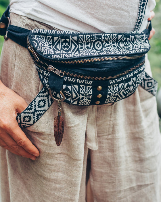 Shamanic Belt Bag with Ethnic Ornament