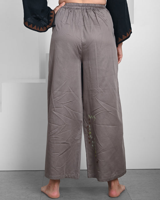 Soft and lightweight grey Thai pants, expertly handmade with a silky cotton blend for effortless style and comfort.