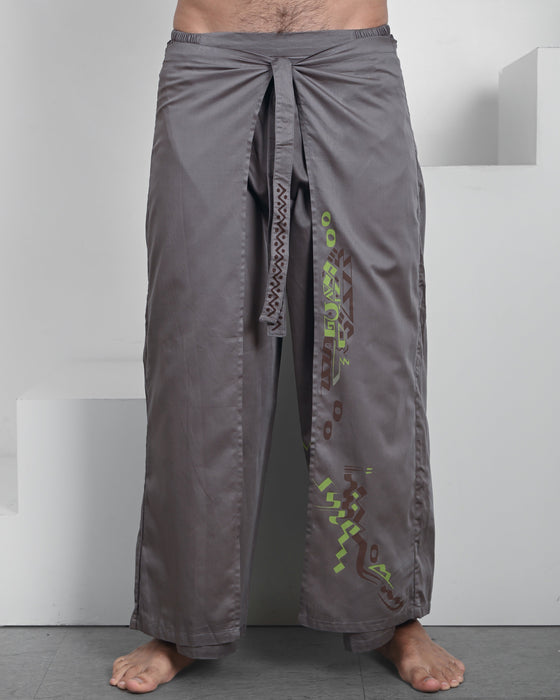 Soft and lightweight grey Thai pants, expertly handmade with a silky cotton blend for effortless style and comfort.