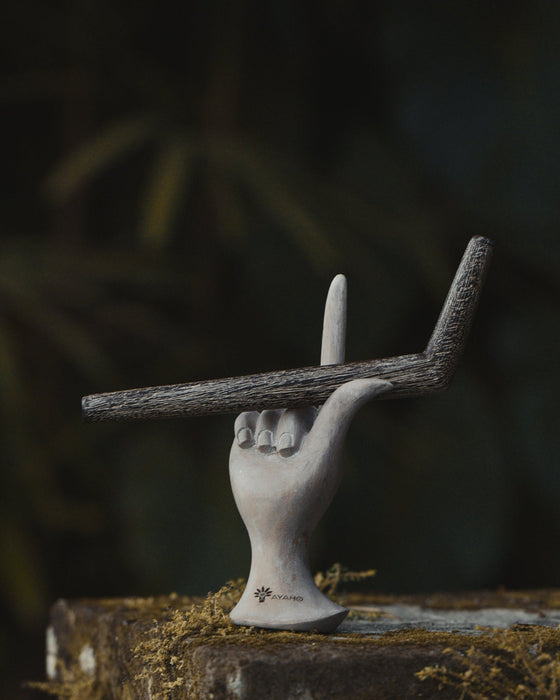 Rustic tepi made of rosewood, promoting a deep connection with meditation and inner peace.