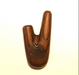 Wooden product with a star-like design on a white background
