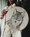 Exquisite Shaman tambourine featuring a 40cm wolf painting, perfect for enhancing your spiritual practices and musical expression.