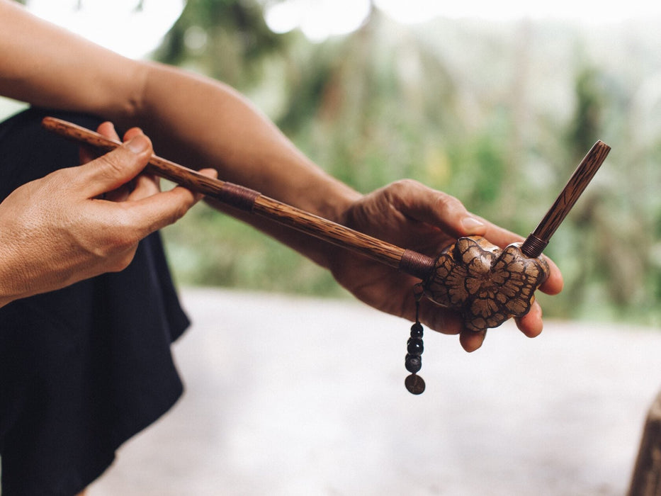 Handcrafted Wooden Pipe Double Shot  – Dual Tube Self - Applicator