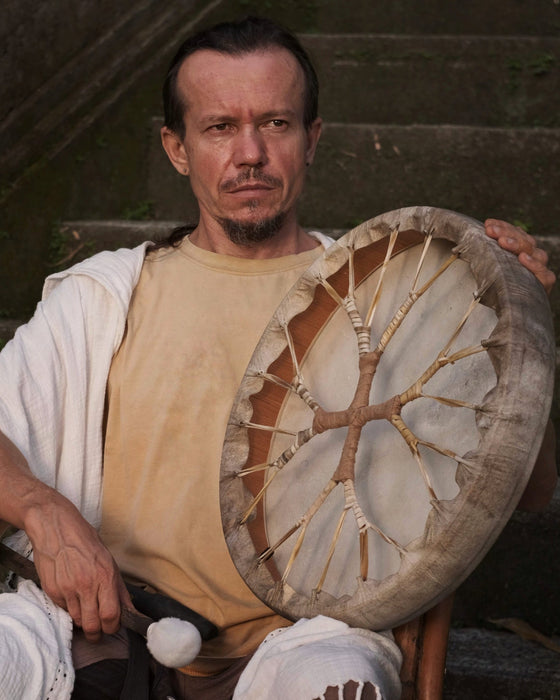Perfect for meditation, this tunable handmade shaman drum creates soothing sounds that promote relaxation.
