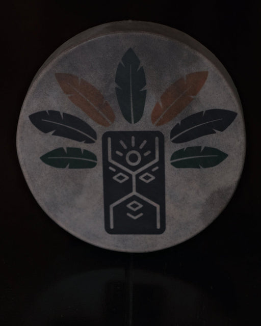 Unique shaman tambourine with 30 cm printing, serving as a powerful tool for healing and self-expression.