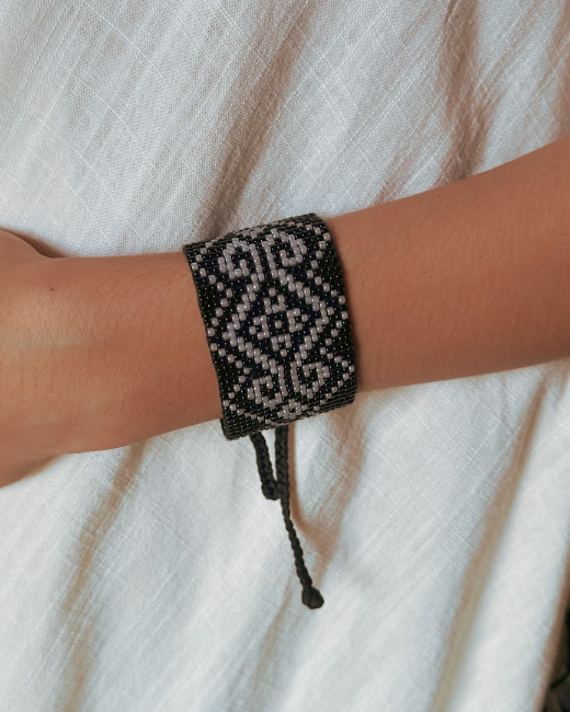 Wide Beaded Bracelet