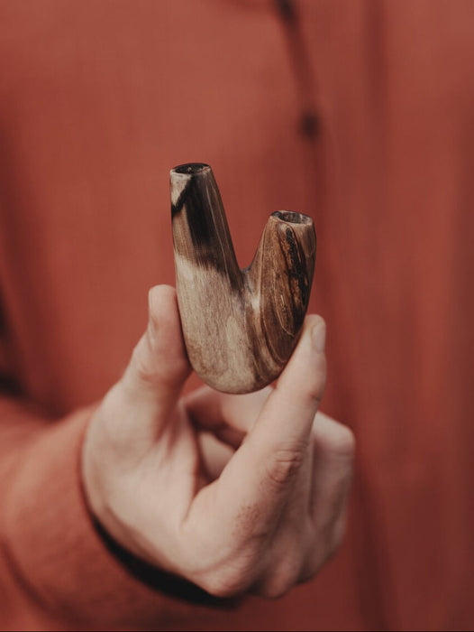 Petrified Wood ceremonial pipe Model U