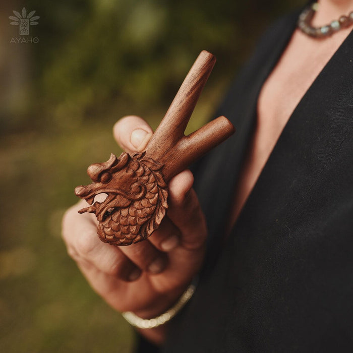 Handcrafted Ethnic Dragon Wooden Pipe