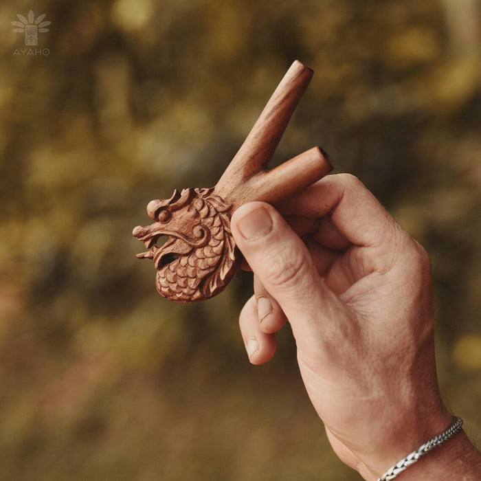 Handcrafted Ethnic Dragon Wooden Pipe