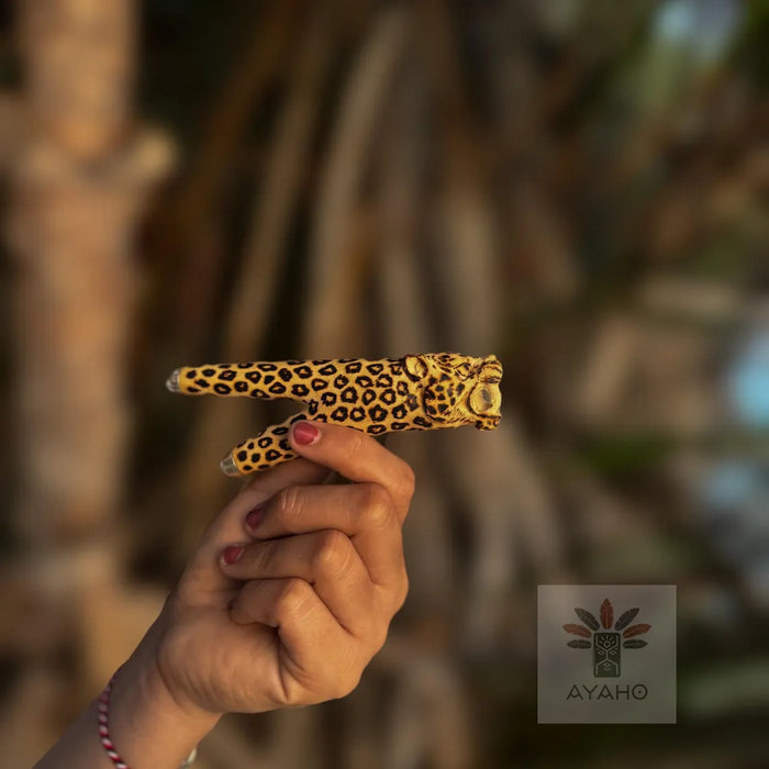 Handcrafted Ethnic Wooden Jaguar Pipe