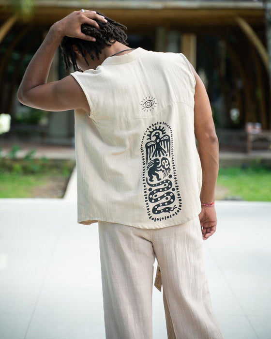 Cotton Shaman Top – Spiritual Boho Shirt, Ethnic Festival Wear