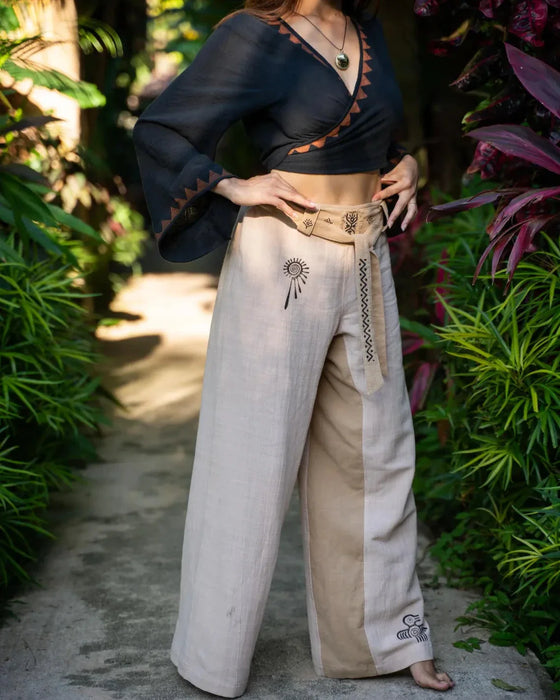 Cotton Two Piece Set: Cotton Yoga Pants & Shirt