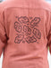 Pink shirt with cloud pattern on the back