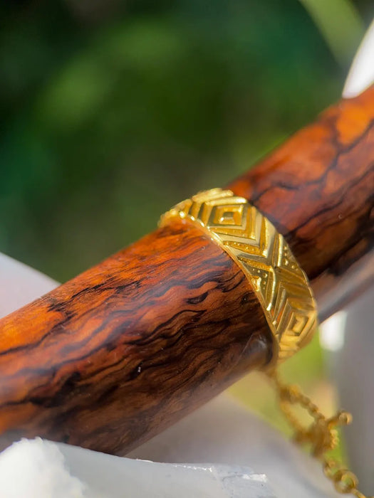 Handmade Balinese Ceremonial Wooden Pipe from Mango Root